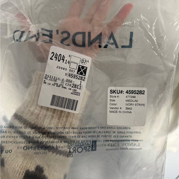 Lands' End Cream Cardigan with Gold Sequins - Picture 5 of 6